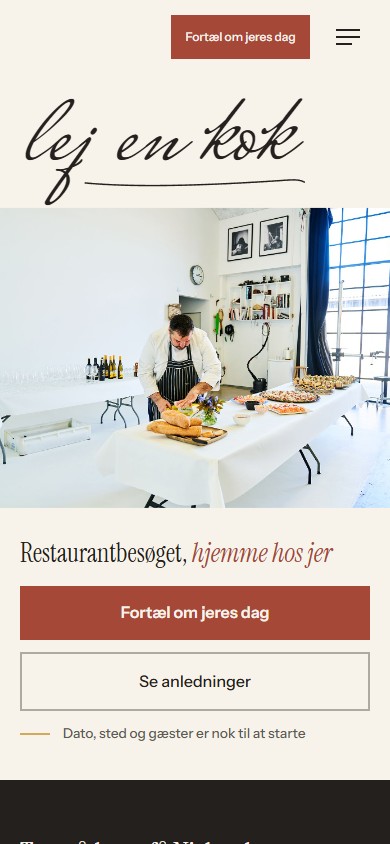 Lej en Koks hjemmeside på en telefon